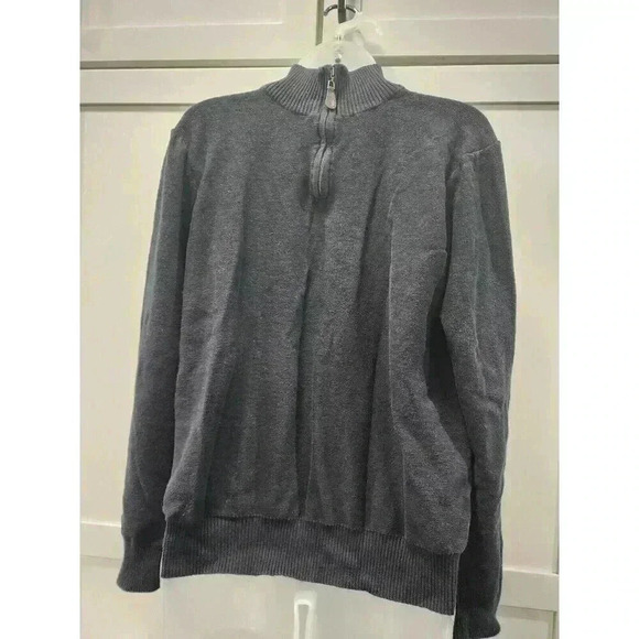 Mark Law Men’s Quarter Zip Sweater Size Large Black 100% Cotton - Picture 1 of 5